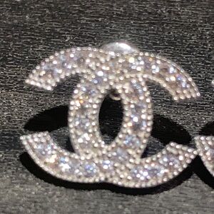 Chanel CC stile fashionable studs Silver Earrings, brand new, must have!